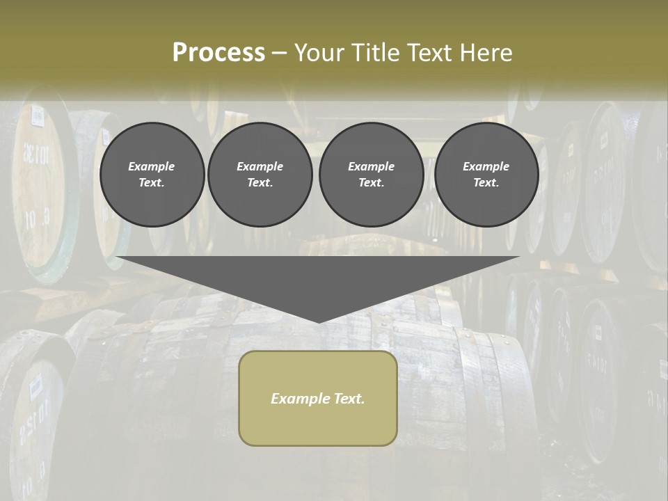 A Large Room Filled With Lots Of Wooden Barrels PowerPoint Template