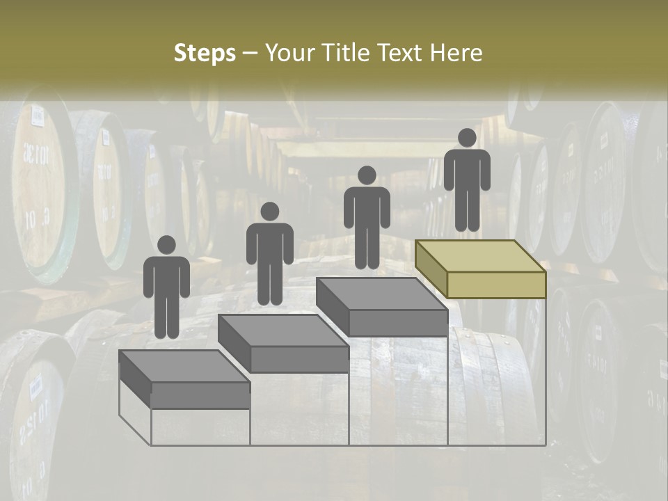 A Large Room Filled With Lots Of Wooden Barrels PowerPoint Template