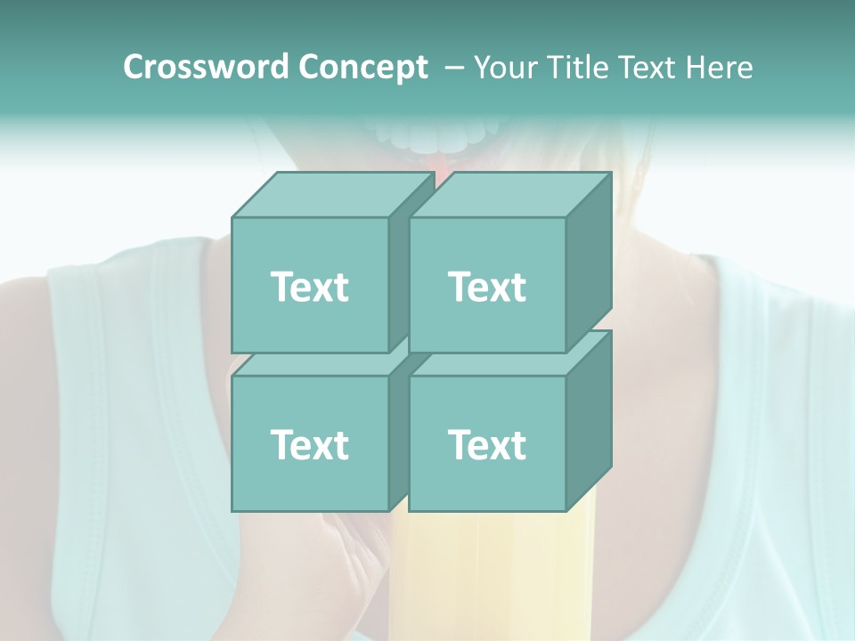 A Woman Holding A Straw And A Glass Of Orange Juice PowerPoint Template