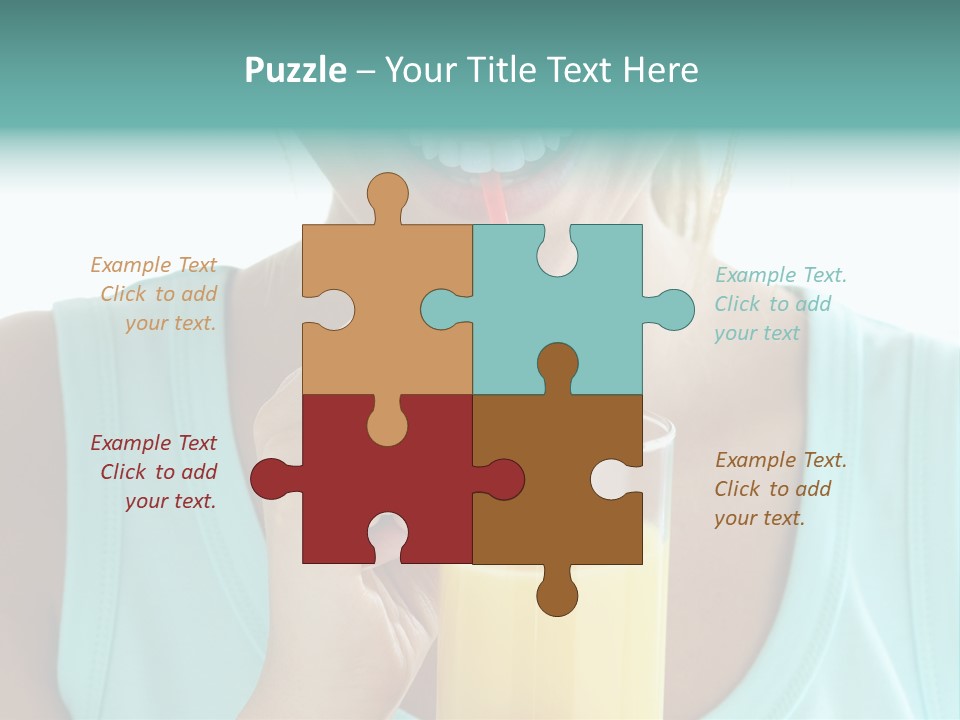 A Woman Holding A Straw And A Glass Of Orange Juice PowerPoint Template