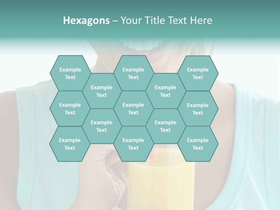 A Woman Holding A Straw And A Glass Of Orange Juice PowerPoint Template