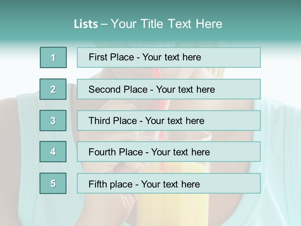 A Woman Holding A Straw And A Glass Of Orange Juice PowerPoint Template