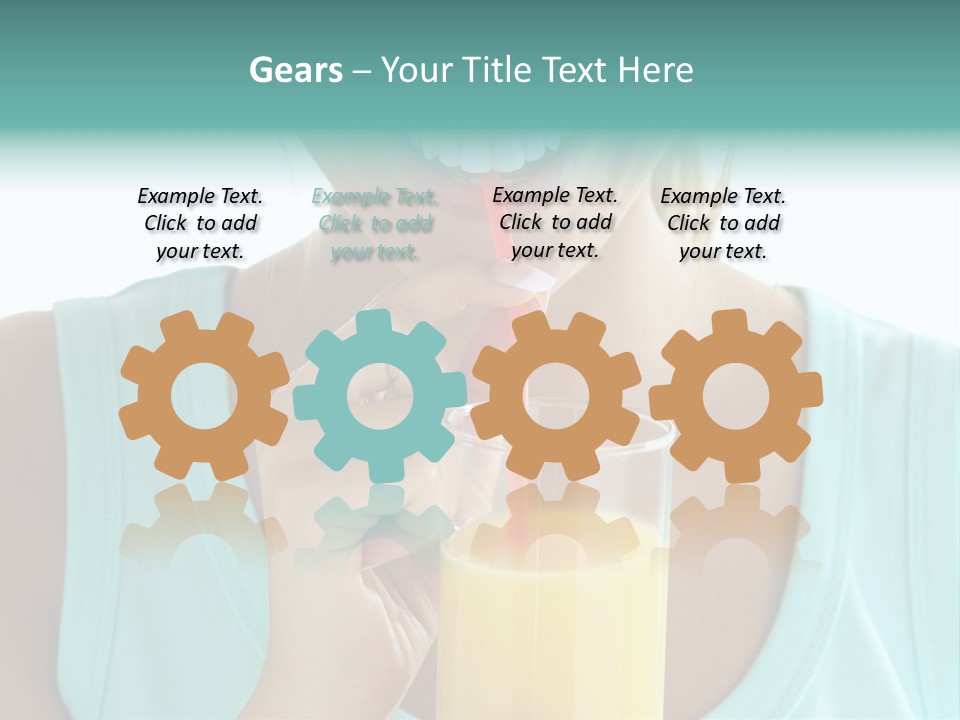 A Woman Holding A Straw And A Glass Of Orange Juice PowerPoint Template