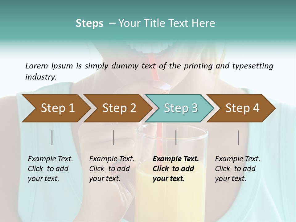 A Woman Holding A Straw And A Glass Of Orange Juice PowerPoint Template