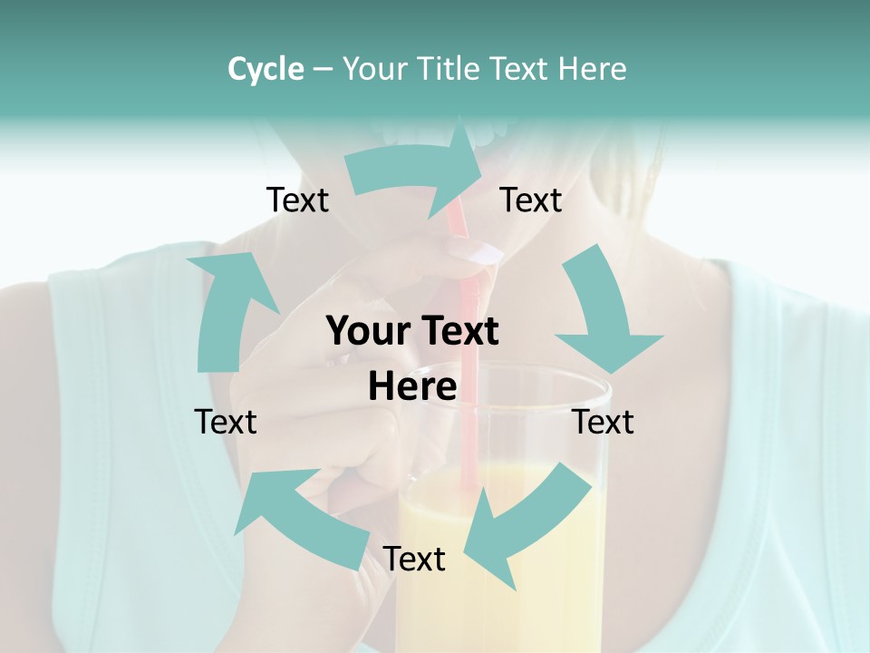 A Woman Holding A Straw And A Glass Of Orange Juice PowerPoint Template