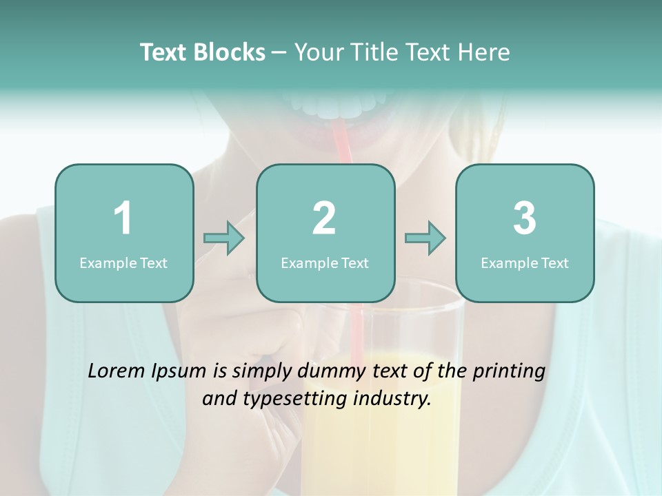 A Woman Holding A Straw And A Glass Of Orange Juice PowerPoint Template