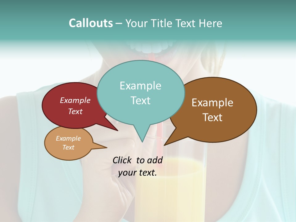 A Woman Holding A Straw And A Glass Of Orange Juice PowerPoint Template