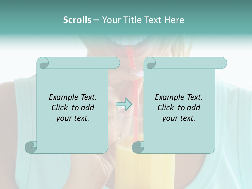 A Woman Holding A Straw And A Glass Of Orange Juice PowerPoint Template