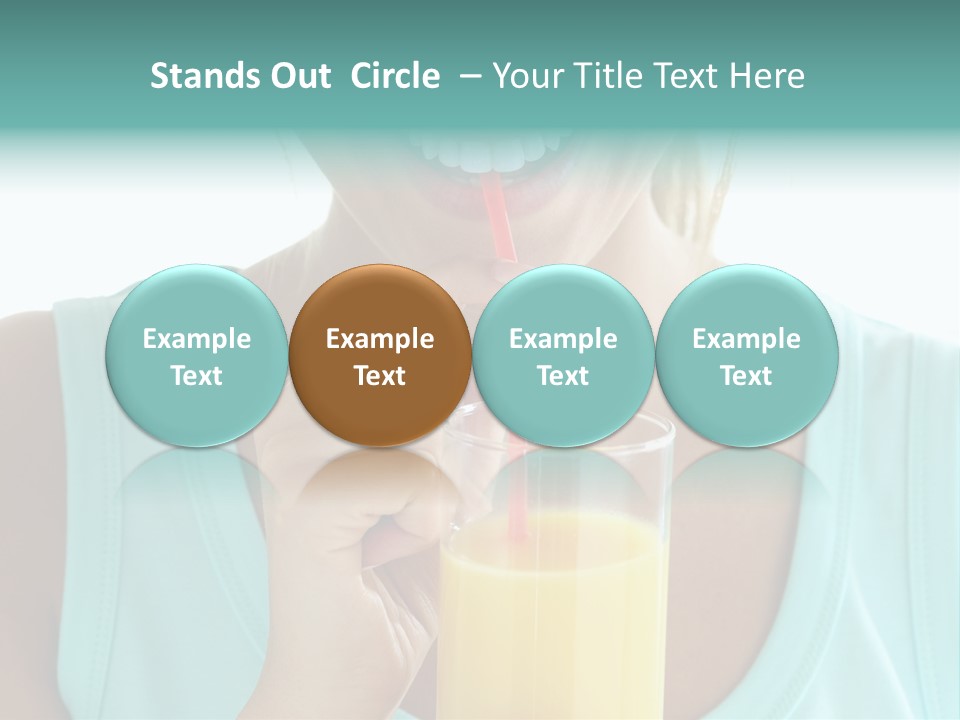 A Woman Holding A Straw And A Glass Of Orange Juice PowerPoint Template