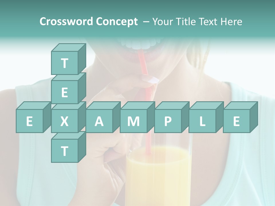 A Woman Holding A Straw And A Glass Of Orange Juice PowerPoint Template