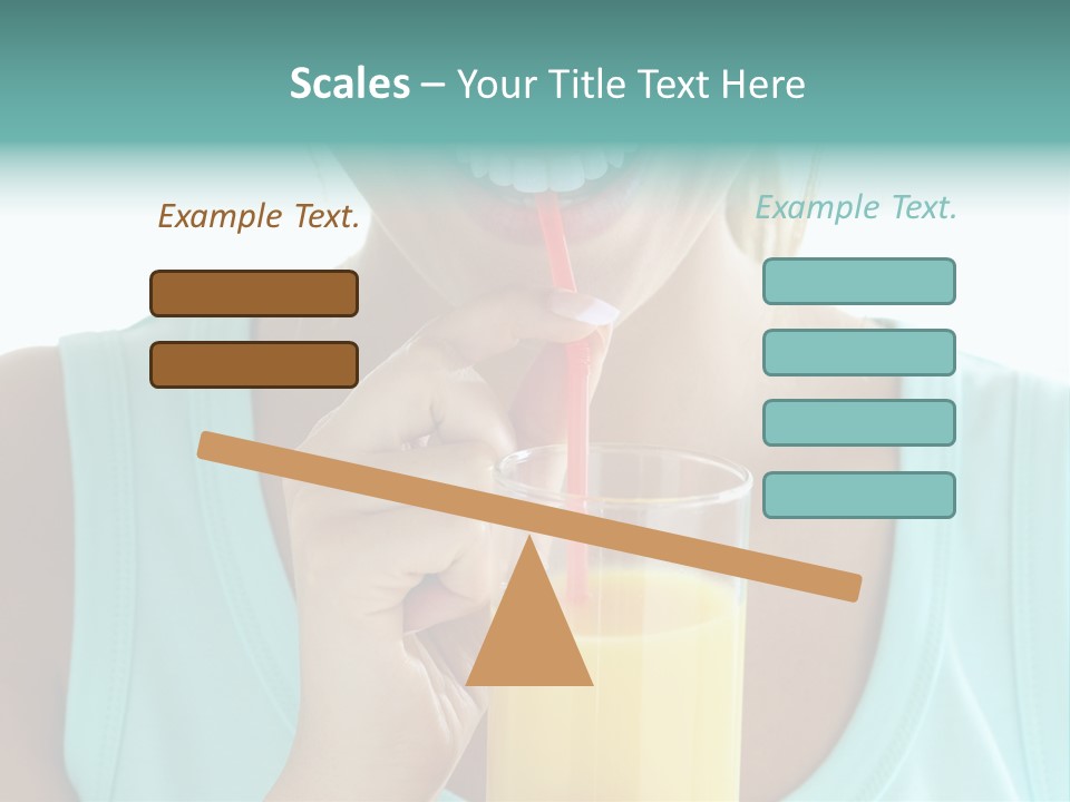 A Woman Holding A Straw And A Glass Of Orange Juice PowerPoint Template