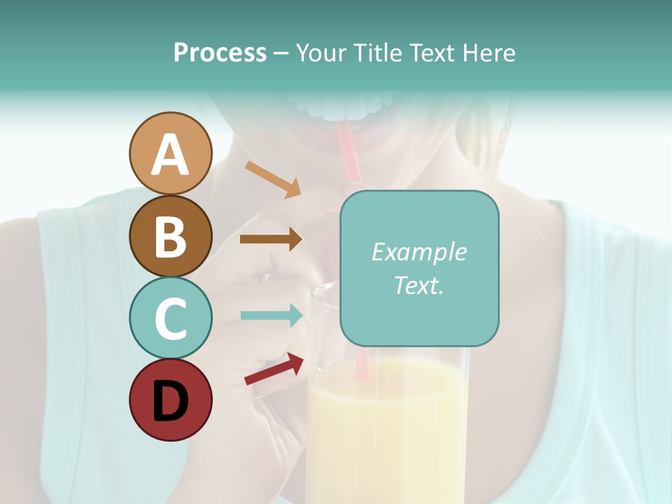 A Woman Holding A Straw And A Glass Of Orange Juice PowerPoint Template