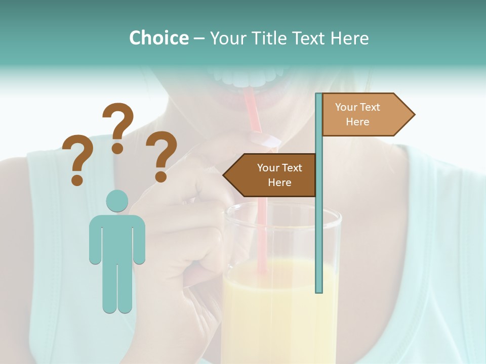 A Woman Holding A Straw And A Glass Of Orange Juice PowerPoint Template