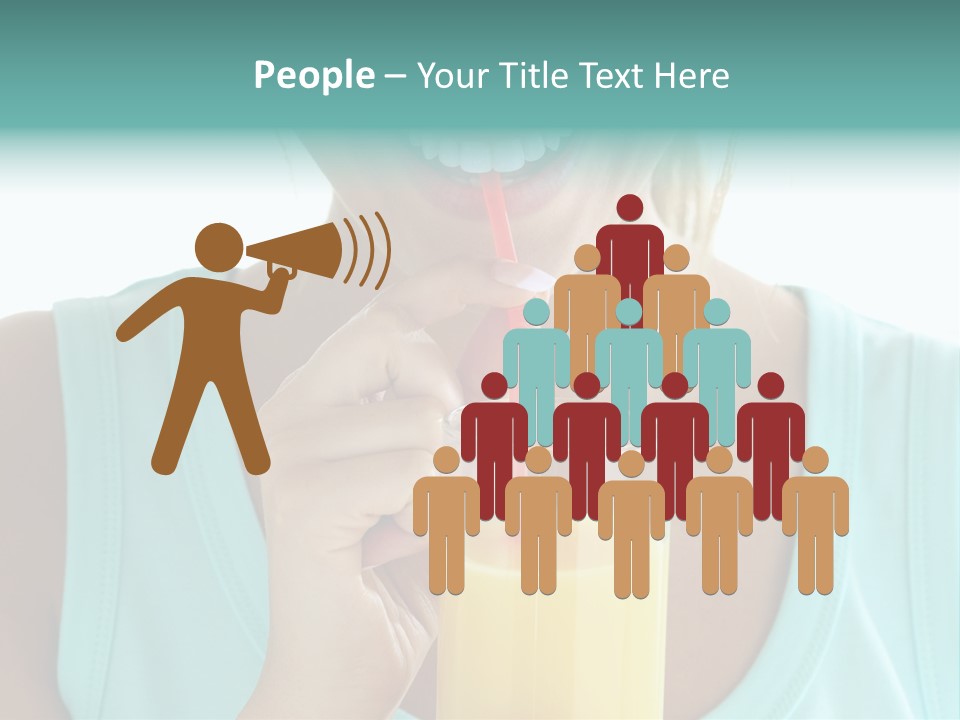 A Woman Holding A Straw And A Glass Of Orange Juice PowerPoint Template