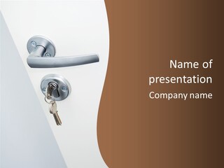 A Door With A Key On It And A Brown Background PowerPoint Template
