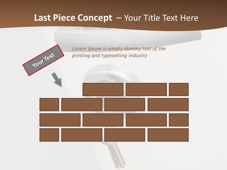 A Door With A Key On It And A Brown Background PowerPoint Template