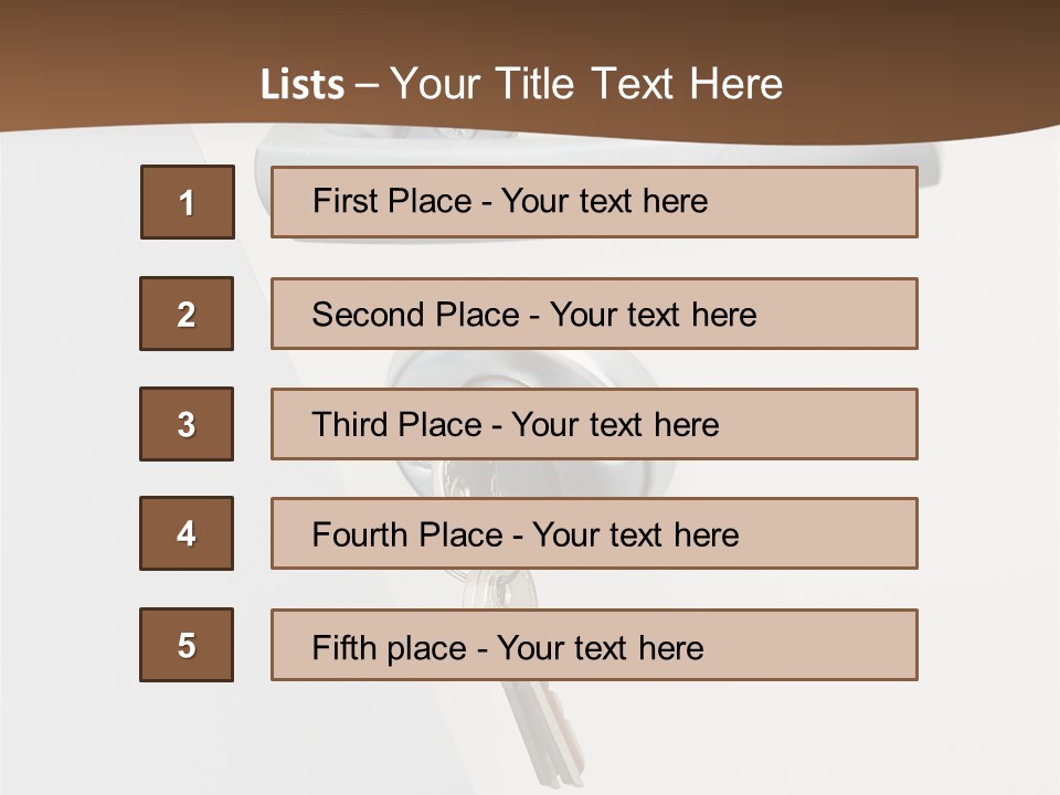 A Door With A Key On It And A Brown Background PowerPoint Template