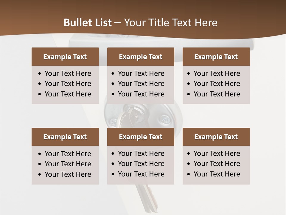 A Door With A Key On It And A Brown Background PowerPoint Template