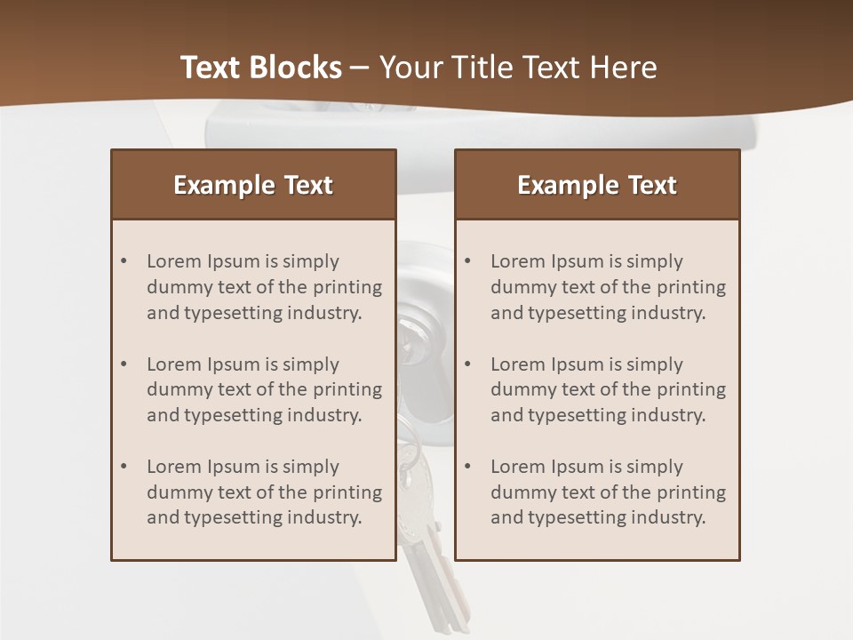 A Door With A Key On It And A Brown Background PowerPoint Template