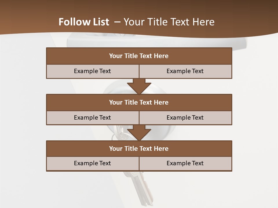 A Door With A Key On It And A Brown Background PowerPoint Template