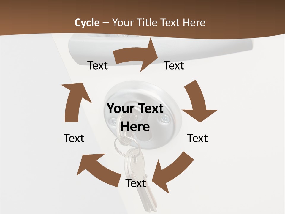 A Door With A Key On It And A Brown Background PowerPoint Template