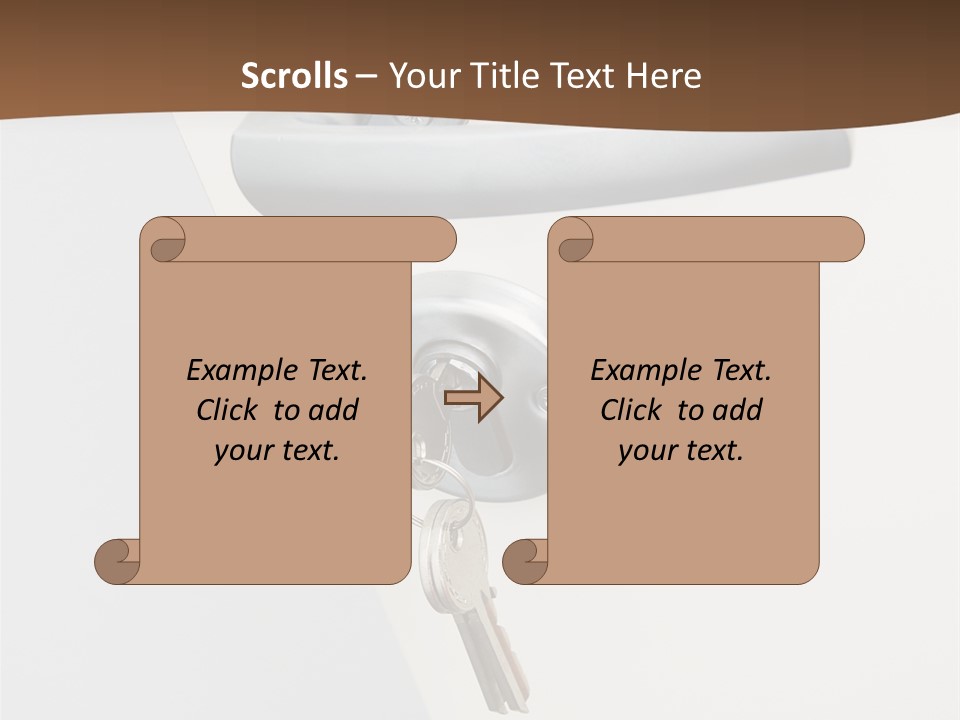 A Door With A Key On It And A Brown Background PowerPoint Template