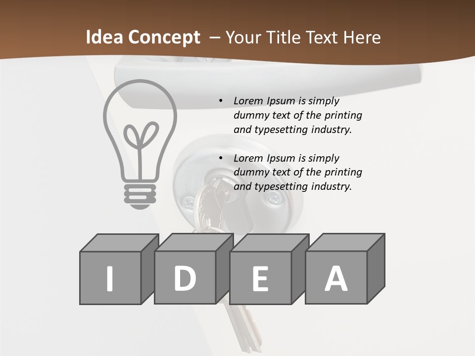 A Door With A Key On It And A Brown Background PowerPoint Template