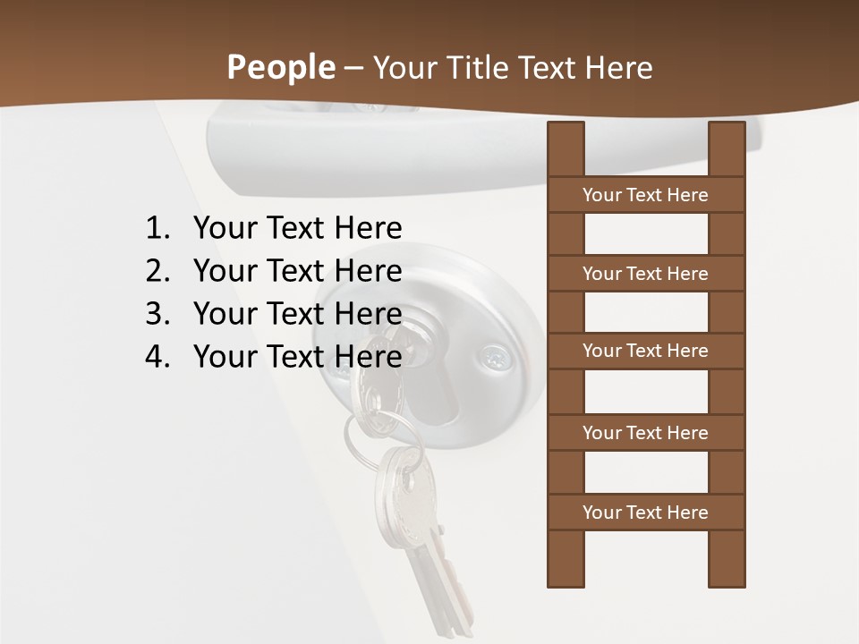 A Door With A Key On It And A Brown Background PowerPoint Template