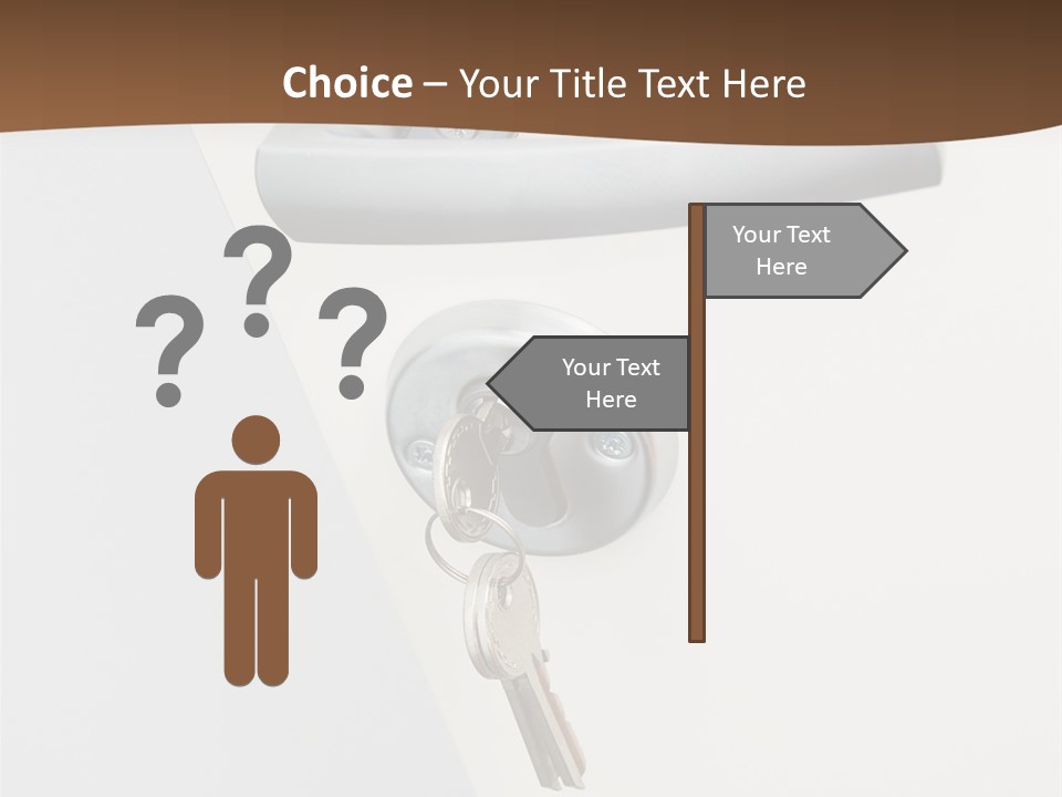 A Door With A Key On It And A Brown Background PowerPoint Template