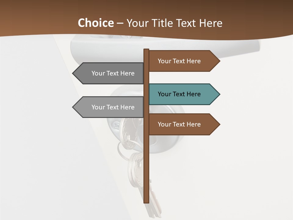 A Door With A Key On It And A Brown Background PowerPoint Template