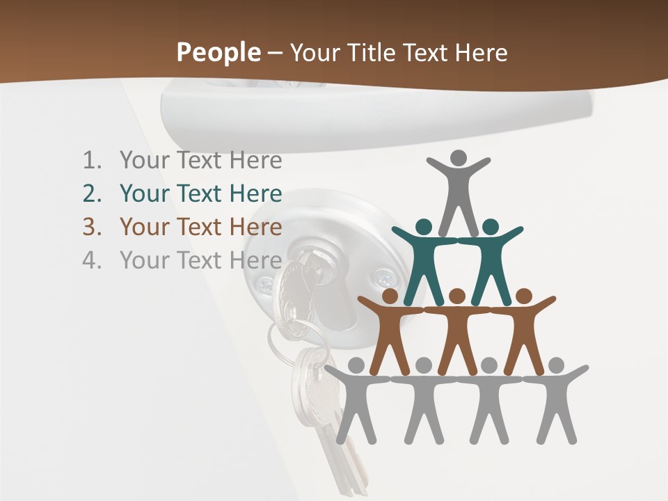 A Door With A Key On It And A Brown Background PowerPoint Template