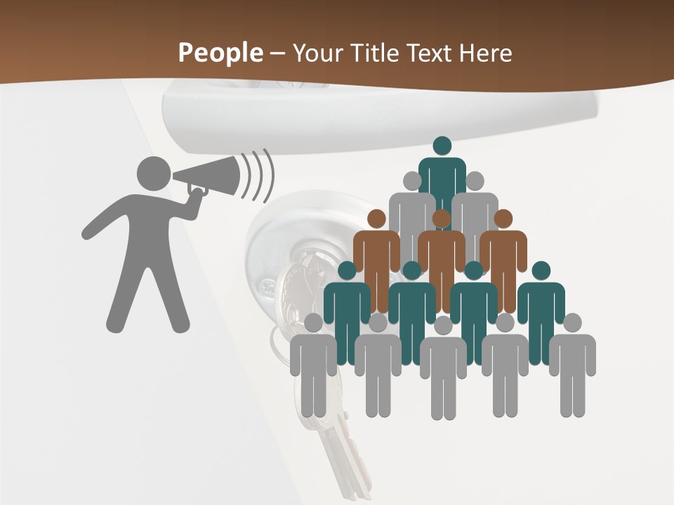 A Door With A Key On It And A Brown Background PowerPoint Template