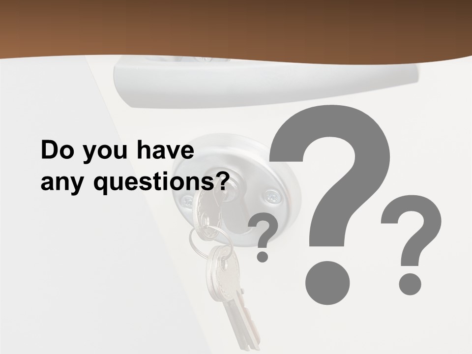 A Door With A Key On It And A Brown Background PowerPoint Template