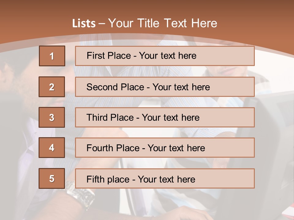 A Group Of Men Looking At A Computer Screen PowerPoint Template