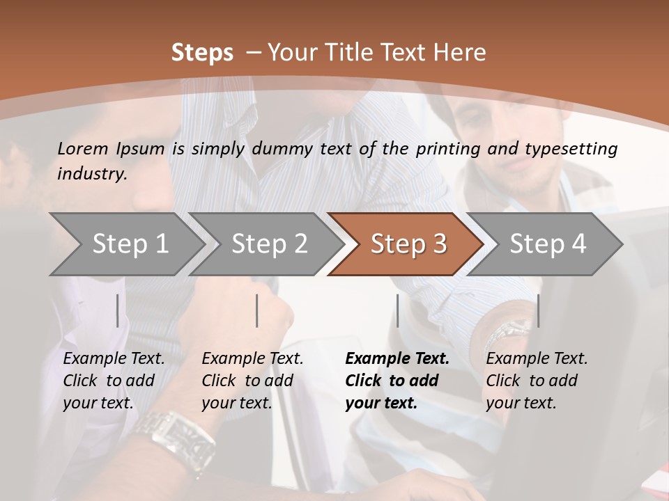 A Group Of Men Looking At A Computer Screen PowerPoint Template
