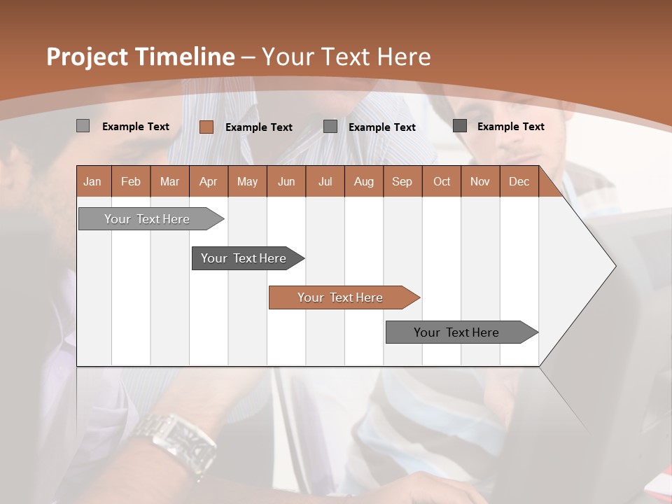 A Group Of Men Looking At A Computer Screen PowerPoint Template