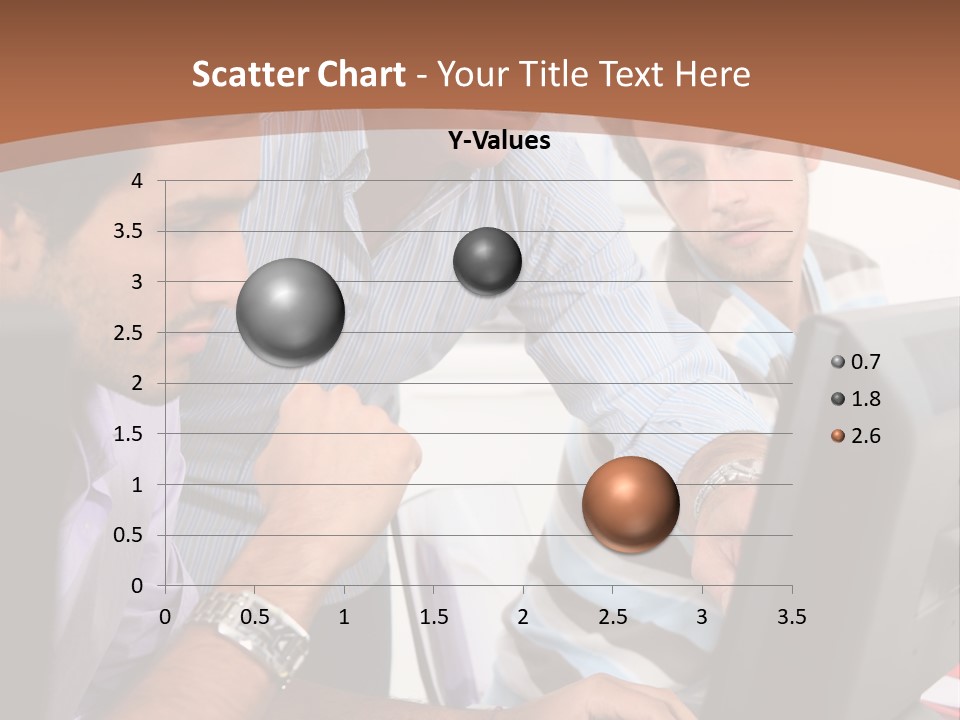 A Group Of Men Looking At A Computer Screen PowerPoint Template