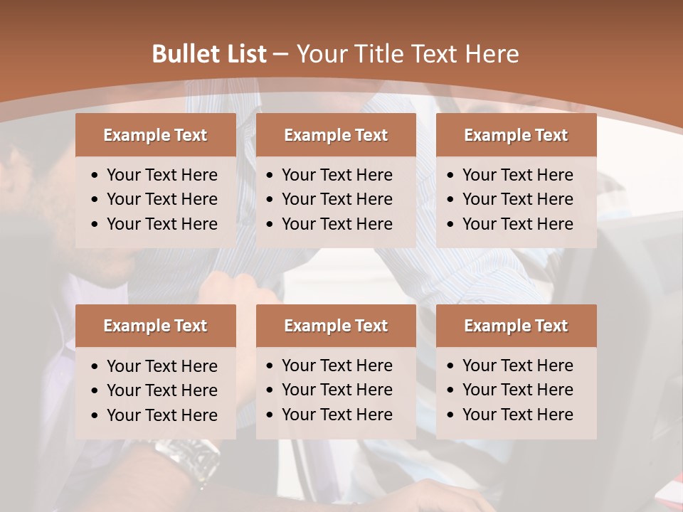 A Group Of Men Looking At A Computer Screen PowerPoint Template