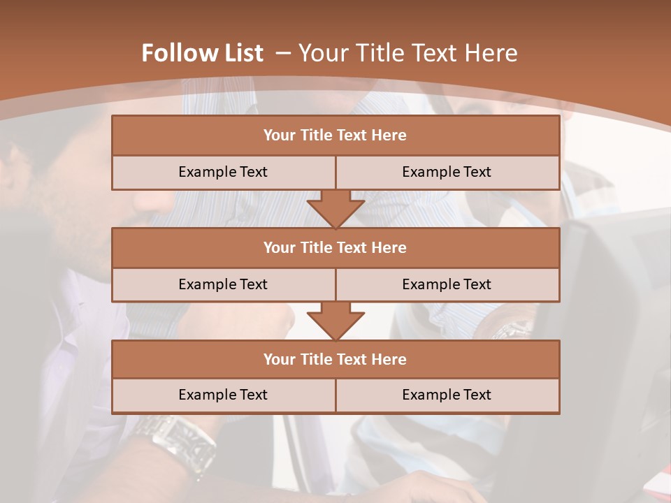 A Group Of Men Looking At A Computer Screen PowerPoint Template