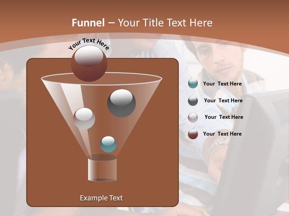 A Group Of Men Looking At A Computer Screen PowerPoint Template