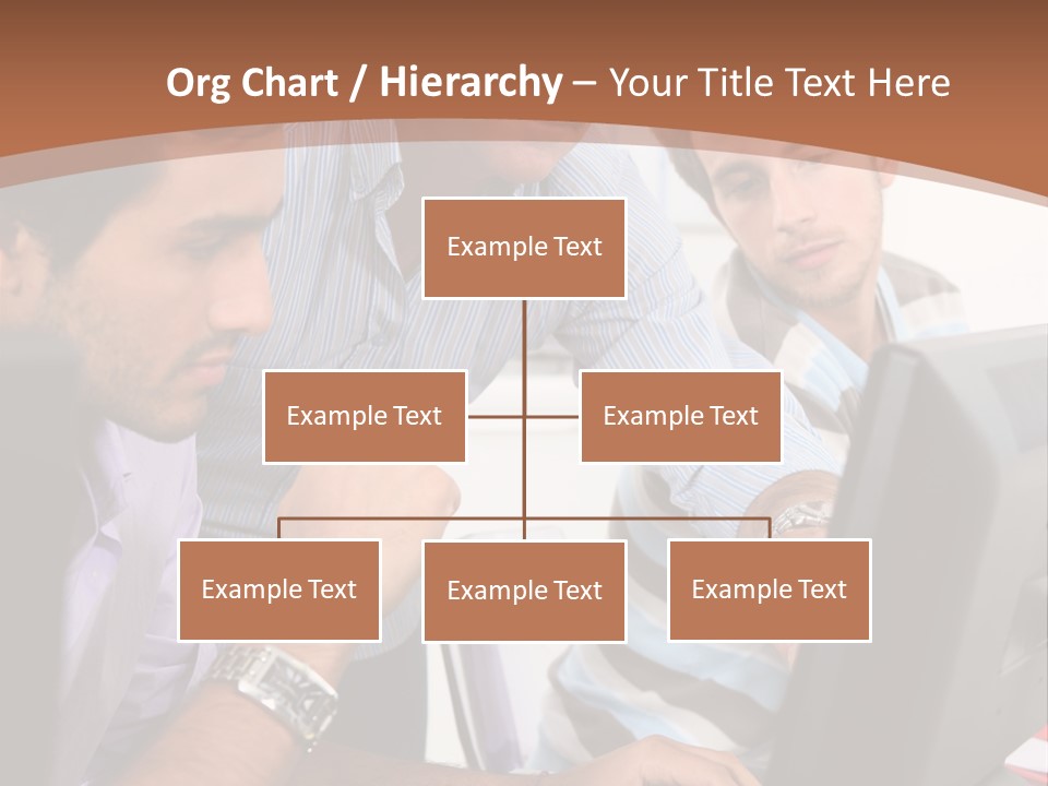 A Group Of Men Looking At A Computer Screen PowerPoint Template