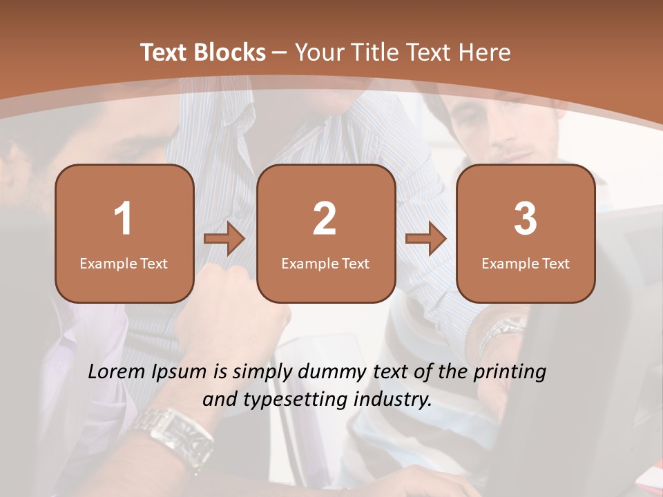 A Group Of Men Looking At A Computer Screen PowerPoint Template
