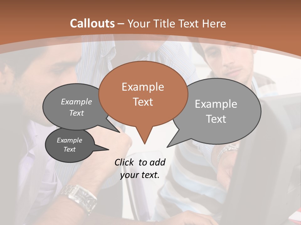 A Group Of Men Looking At A Computer Screen PowerPoint Template