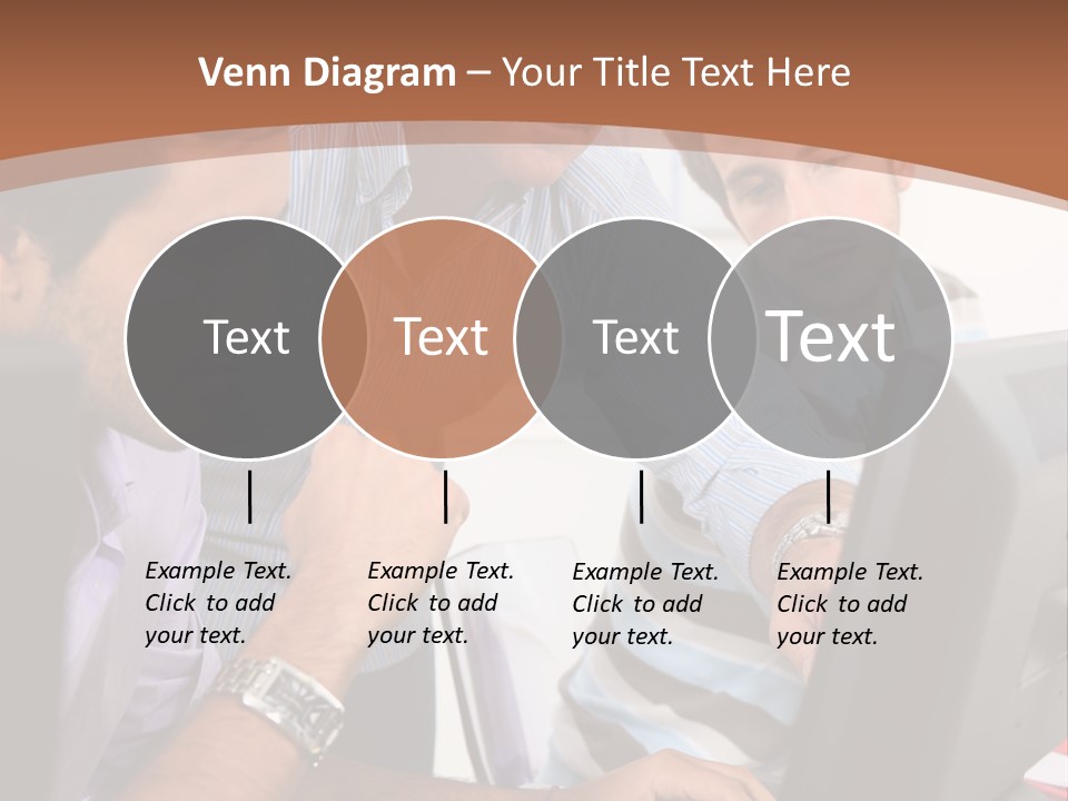 A Group Of Men Looking At A Computer Screen PowerPoint Template