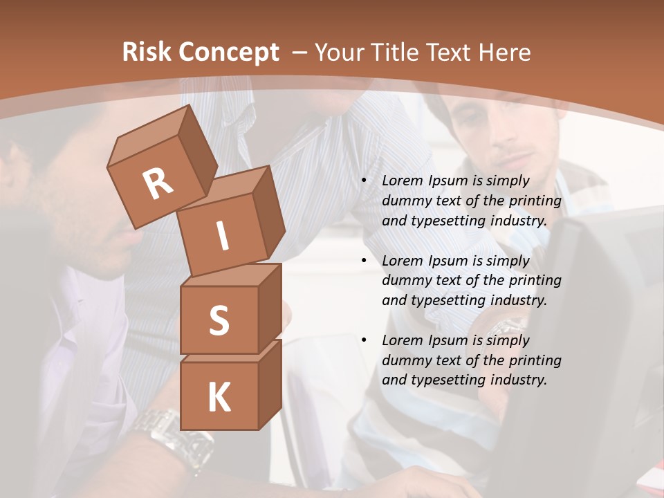 A Group Of Men Looking At A Computer Screen PowerPoint Template