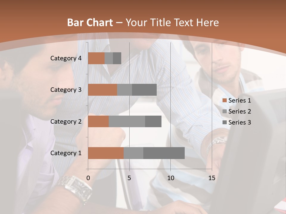 A Group Of Men Looking At A Computer Screen PowerPoint Template