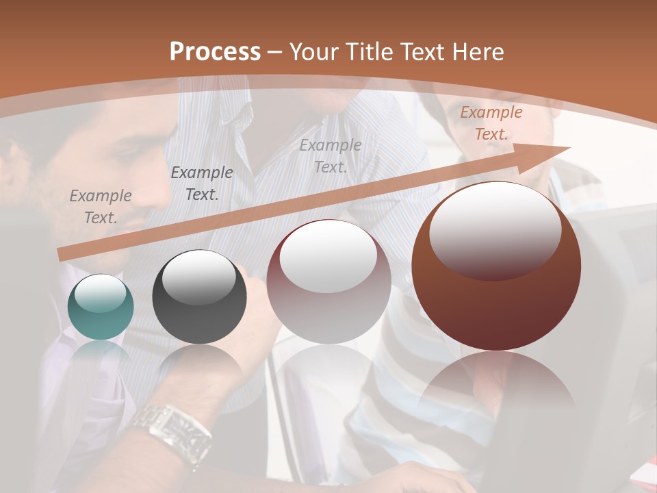 A Group Of Men Looking At A Computer Screen PowerPoint Template