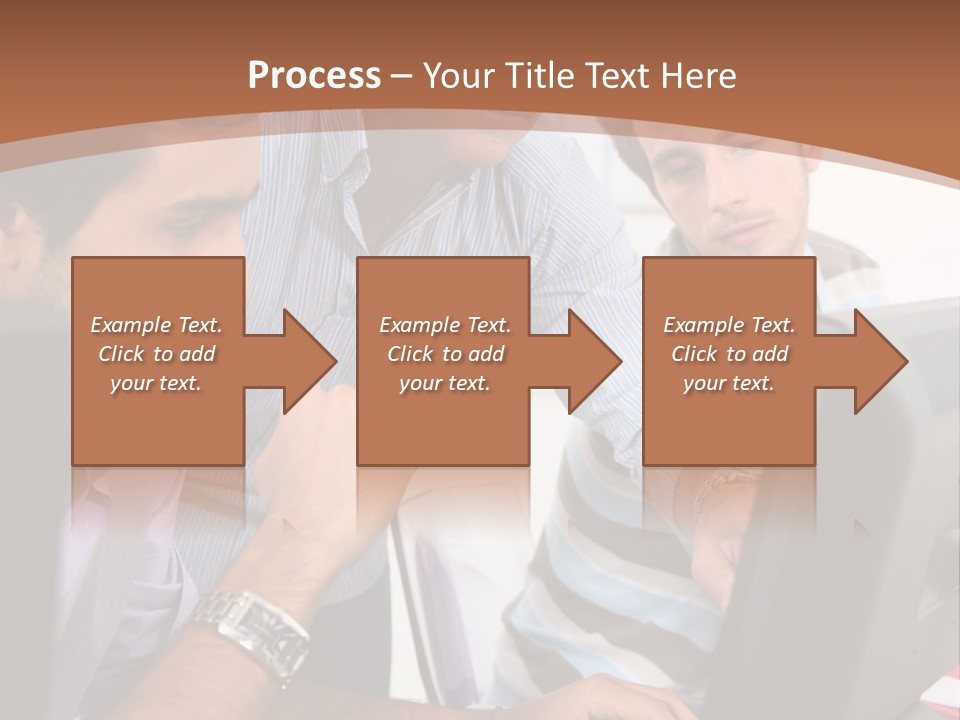 A Group Of Men Looking At A Computer Screen PowerPoint Template
