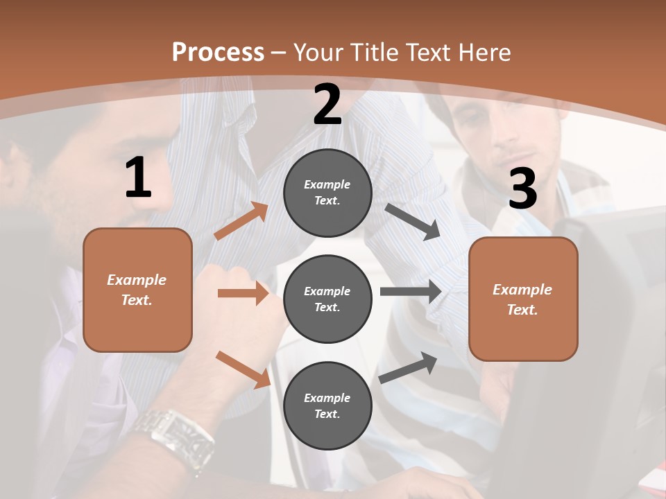 A Group Of Men Looking At A Computer Screen PowerPoint Template