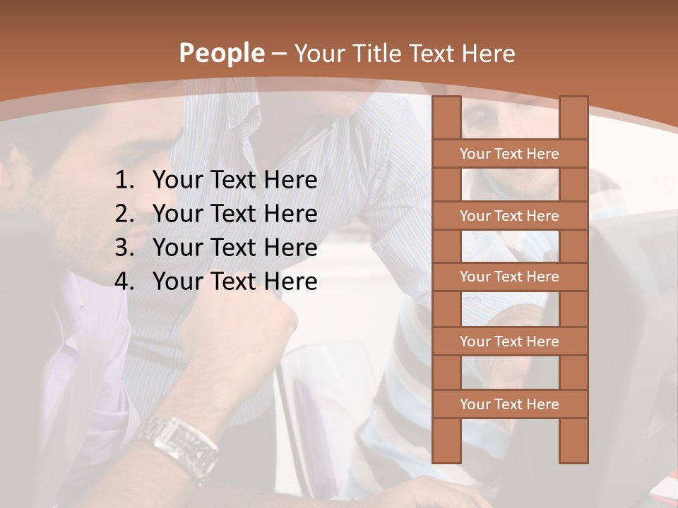 A Group Of Men Looking At A Computer Screen PowerPoint Template